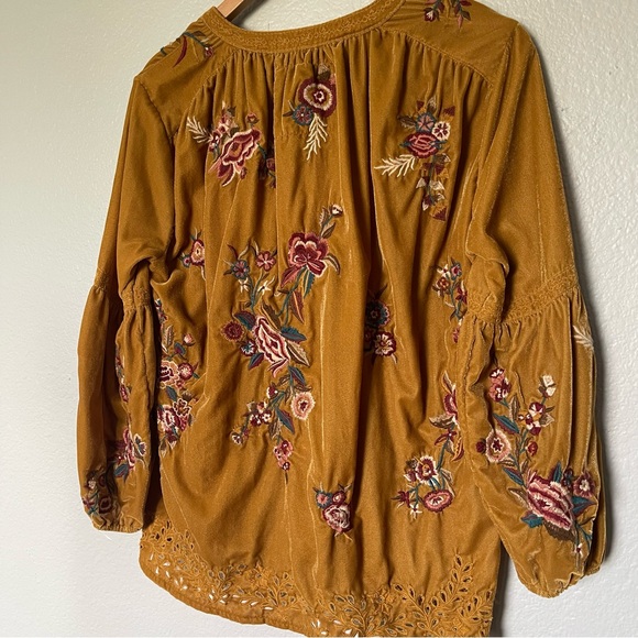 Kyla Seo Vintage Inspired Embroidered Floral Bohemian Blouse/Shirt Size Small - Picture 7 of 12